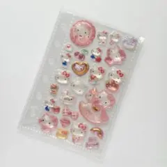 ボンボンドロップシール うるちゅるポップシール キティ 赤系 A7 1シート