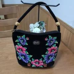 FEILER 花柄刺繍 ハンドバッグ