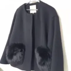 Apuweiser-riche ノーカラーコート サイズ2 黒