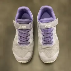 asics 紫色 ベルクロ スニーカー23.5センチ