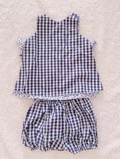 【美品】jacadi チェック柄　セットアップ　6M