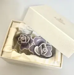【新品箱入り】アレクサンドル ドゥ パリ 薔薇 ローズ バレッタ パープル 紫
