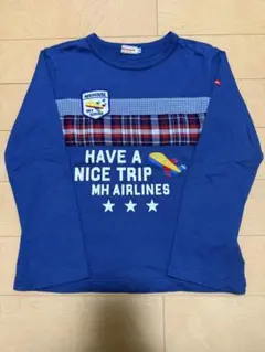 ミキハウス　飛行機　長袖Tシャツ ロンT 130cm