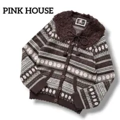 PINKHOUSE　フェアテイル柄カーディガン　モヘヤティペット　2way　高級