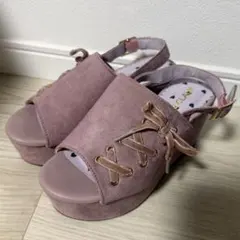 ナイスクラップ NICE CLAUP サンダル スウェード リボン ss 厚底のサムネイル