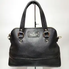 保存袋付！！ケイトスペード kate spade 黒 ハンド レザー 人気モデル