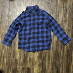 UNIQLO 長袖シャツ 120 青黒チェック