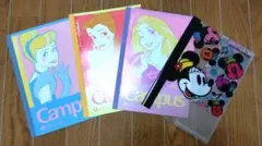 ディズニーキャンパスノート3冊　ブックカバー