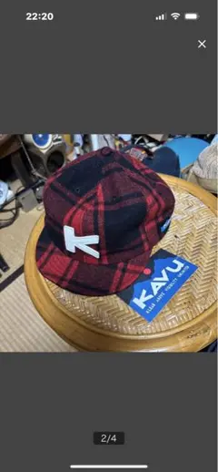 KAVU チェック柄ワークキャップ M/L