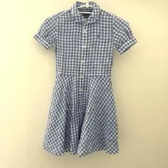 ポロ ラルフローレン ギンガムチェック ワンピース リネン100% 6歳