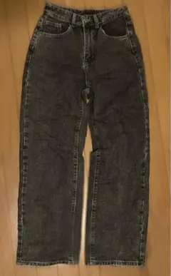 ワイド ブラックデニムパンツ メンズ