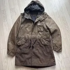 y2k 291295=HOMME 豚革 ピッグ コットン モッズコート レザー