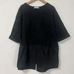 chocol raffine robe ブラック 五分袖 Tシャツ　ティアードF