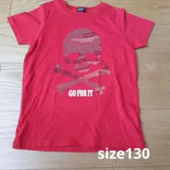 キッズ服　Tシャツ　赤半袖　スカル