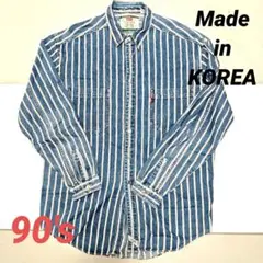 ​激レア 90s リーバイス ストライプデニムシャツ L ゆるだぼ ヴィンテージ