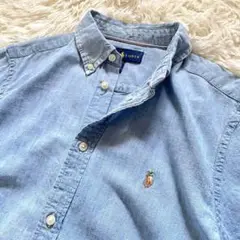 RALPH LAUREN ダンガリーシャツ ボタンダウン カラフルポニー XL