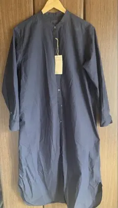 無印良品　スタンドカラー長袖ワンピース　L