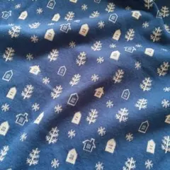 残りわずか⚡️　北欧のおうち　ブルー　秋冬用　ふんわり接結ニット生地　即日発送