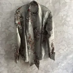 STUART LANG 花柄グレーシャツ 7/8サイズM相当