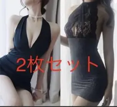 2枚セットコスプレ胸元を開けOL制服キャバドレスワンピースのサムネイル