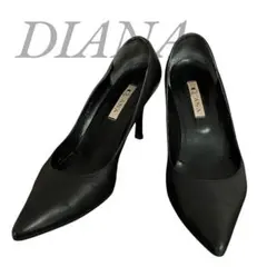 DIANA ダイアナ ポインテッドトゥパンプス ブラック 黒 レザー 23.5