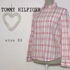 TOMMY HILFIGER チェック柄　長袖　シャツ　レギュラーカラー　XS