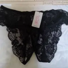 Letrista ブラック Tバック 穴あきショーツXXL②