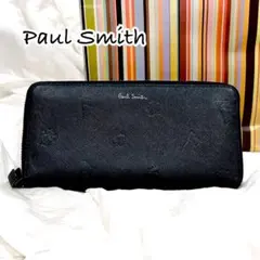 美品 ポールスミス ポールドローイング 長財布 ラウンドファスナー