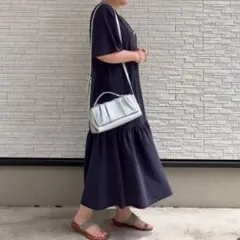 9/14まで値下　新品 rafraf 2way ロングワンピ　3L チャコール