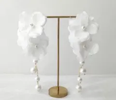 パールイヤリングとヘッドアクセ　セット