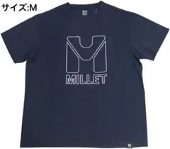MILLET ミレー ロゴプリント Tシャツ ネイビー M