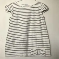 Anatelier ボーダー柄のフレンチスリーブカットソー