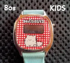 昭和レトロ　80s NICE DAYS デジタルウォッチ 腕時計　猫　ジャンク品