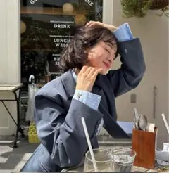 【新品未使用タグ付き】 Bibiy. DIANA JACKET ネイビー ウィンターモヘヤ ネイビースーツ S／RT025F58X