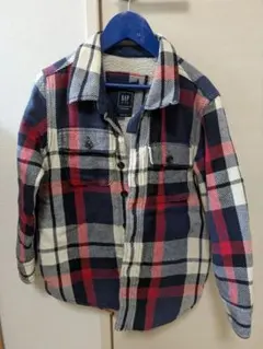 GAP KIDS チェック柄 ボアシャツジャケット 120cmのサムネイル