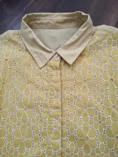 グリーンレーベルリラクシング　刺繍ワンピース　M
