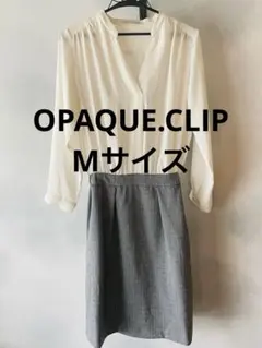 OPAQUE.CLIP ワンピース　Mサイズ　ドッキング　白　グレー