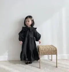 丸襟ワンピース　130 黒
