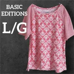 BASIC EDITIONS 【L/G】トップス 半袖Tシャツ ピンク 花柄