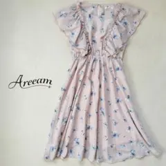 Areeam ヒロインフラワーフリルワンピース 花柄 ピンク F あいにゃん春夏のサムネイル