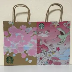 スターバックス★SAKURA2022&2024。桜柄❀紙袋 ショッパー2枚セット