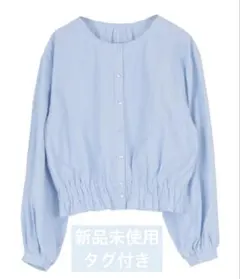 新品未使用タグ付き　titivate クルーネック裾シャーリングブラウス　S