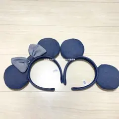 ミキミニ デニム カチューシャ 2個セット ディズニー 40周年 ミッキー