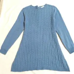 【美品】Golden Bear ケーブル編み長袖ニット チュニック　Aライン　L