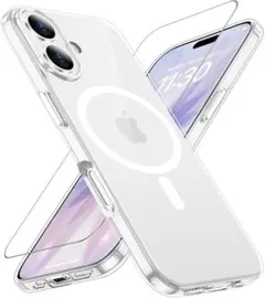 iPhone 17 用 ケース クリア Magsafe対応 ガラスフィルム付き