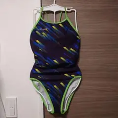 Mizuno スポーツ用水着 ネイビー/グリーン/イエロー