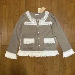 【Favorite】 ベージュ レース カーディガン (新品・タグ付)のサムネイル