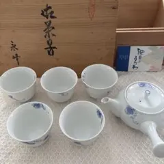 【有田焼】　白磁　急須・湯呑みセット