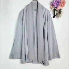 良品★C.D.S BASIC　グレー　長袖カーディガン M　羽織り　体型カバーのサムネイル