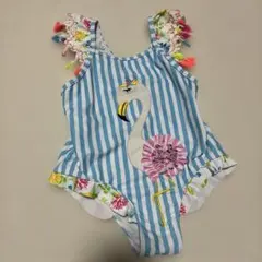 フラミンゴ刺繍の水着（120cm)